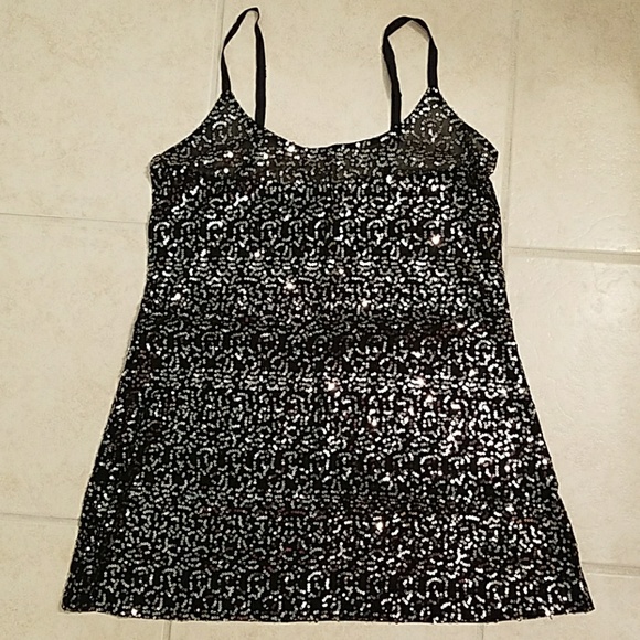 Moda International Tops - Sequin semi sheer tank top